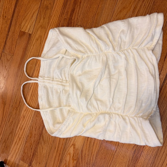 Anthropologie Pilcro Cream Ivory Ruched Strap Tube Top XL - Picture 11 of 12